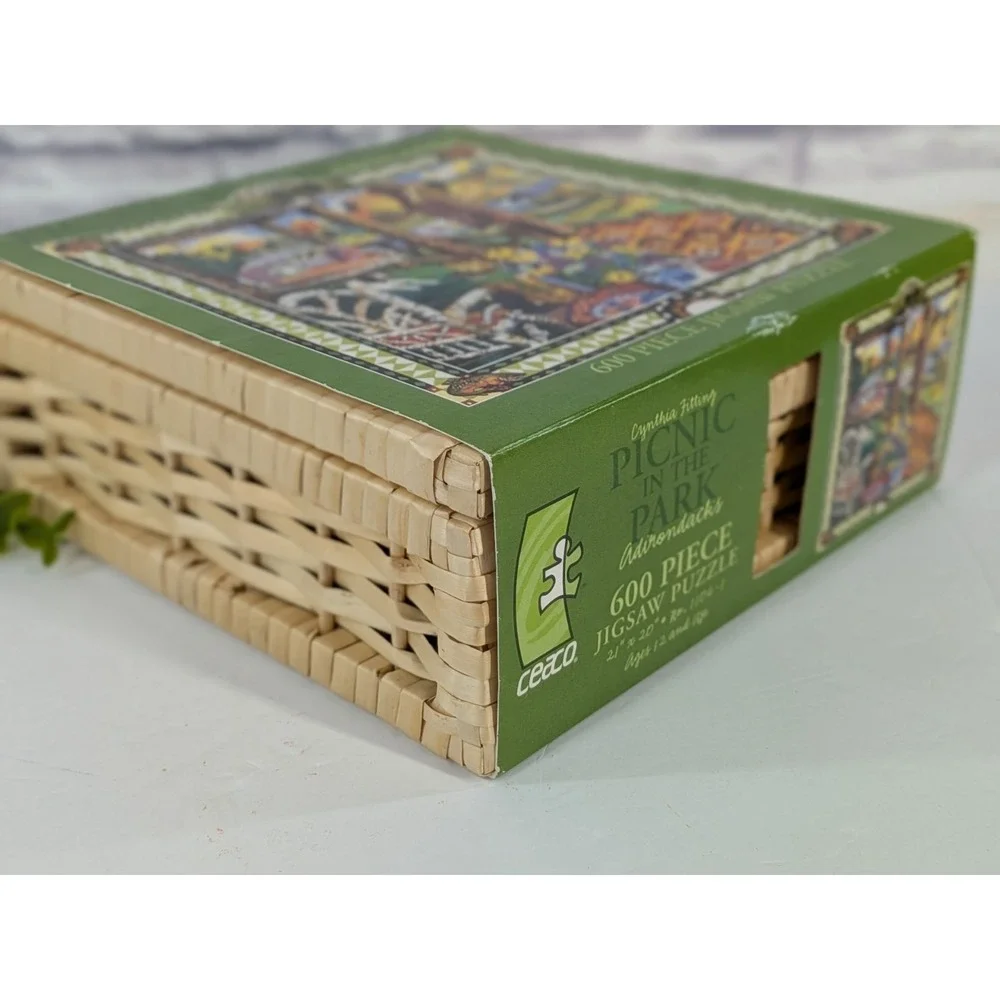 RARE😍Vntg 2003 Picnic In the Park ADIRONDACKS Cynthia Fitting 600p Ceaco Puzzle